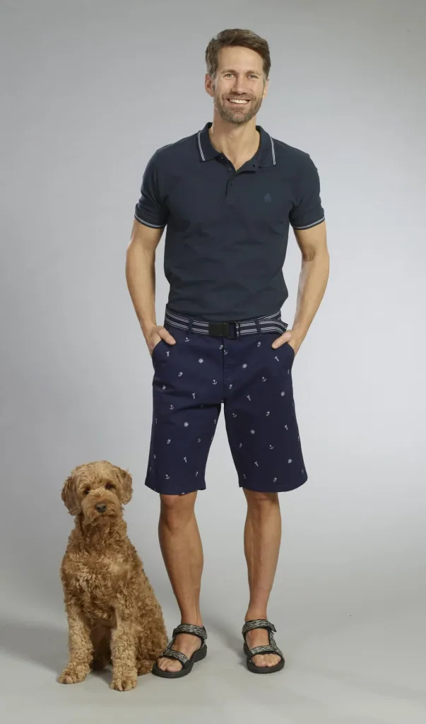 Buttoned polo shirt, navy, size M