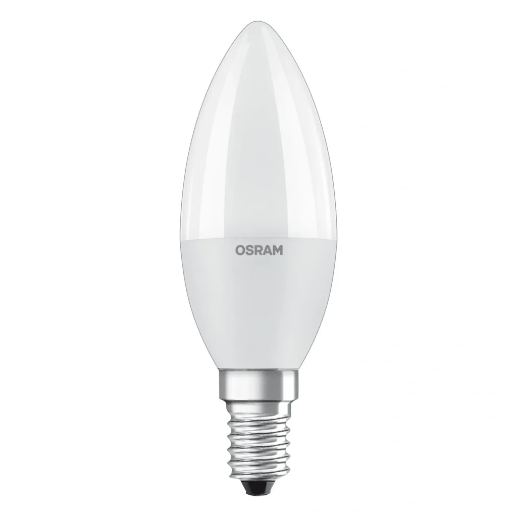LED STAR candle with 7.5 watts, E14, warm white, matt