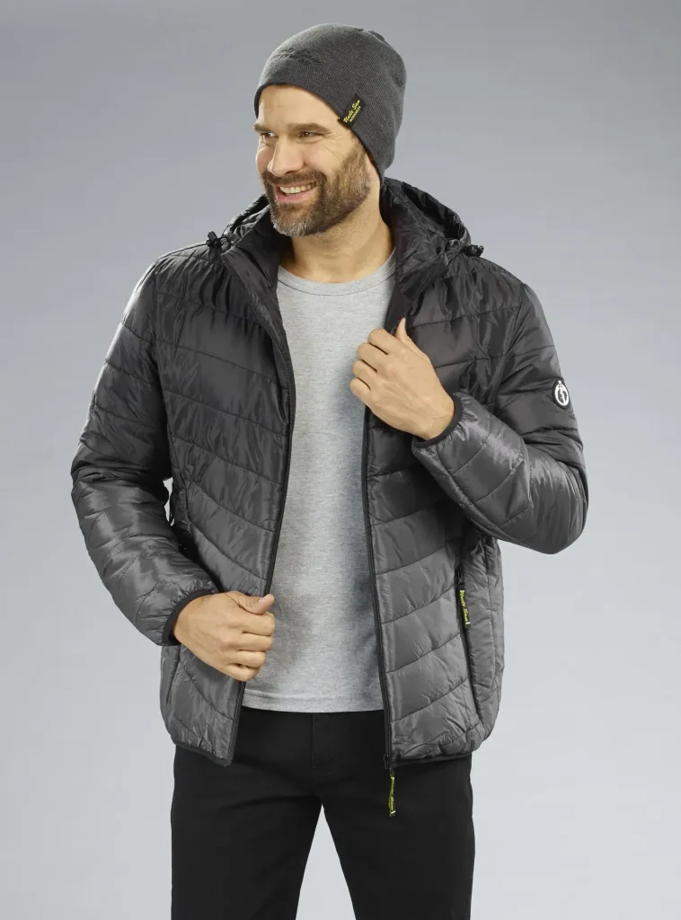 Quilted jacket, color black/grey, size M