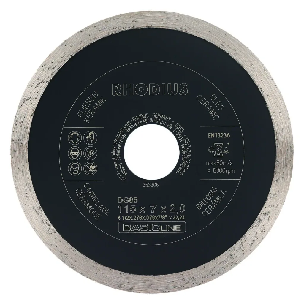 Diamond cutting disc for tiles and ceramics DG85 TILES, 115 x 7 x 2 x 22.23 mm