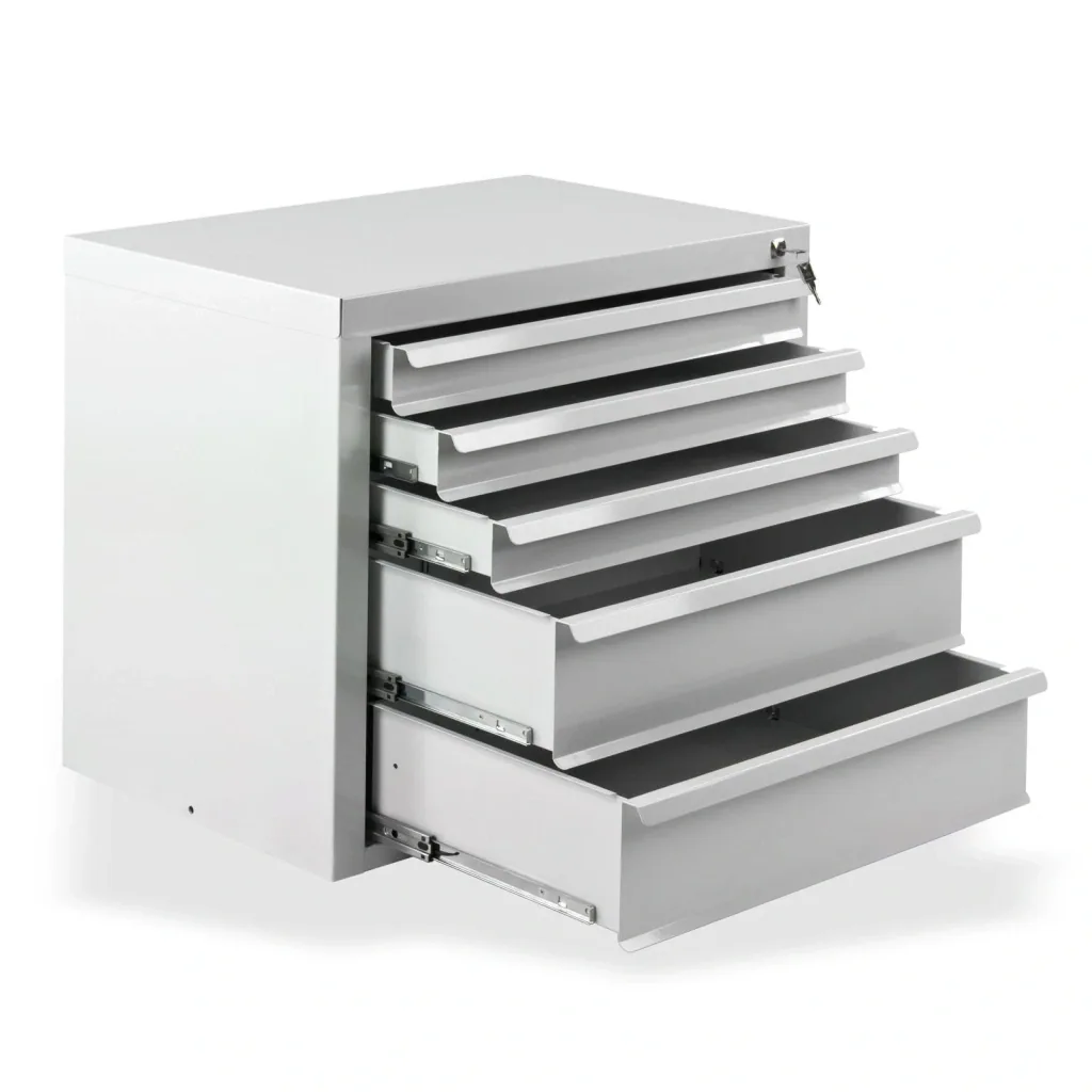 Drawer cabinet / tool cabinet mammut, 5 drawers, RAL7035