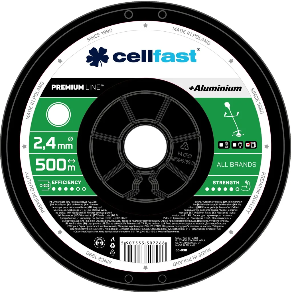 PREMIUM mowing lines on spool 2.4 mm x 500 m round