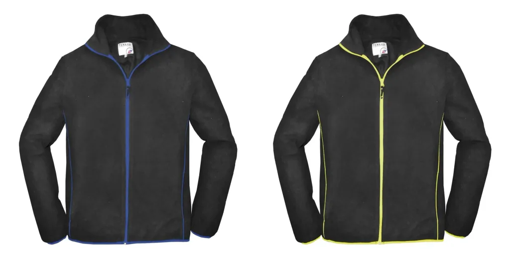Lightweight fleece jacket, black/lime, size M