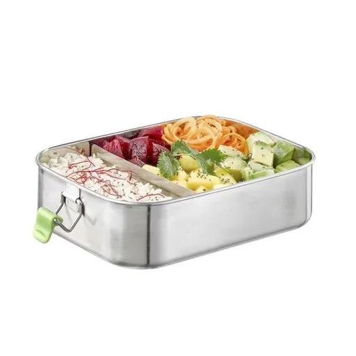 High-quality, durable stainless steel lunch box/lunch box 1.4L including divider / leak-proof food storage container / Bento Box