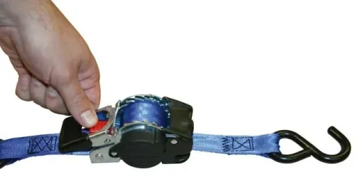Automatic lashing strap with S-hook, 3 m x 25 mm
