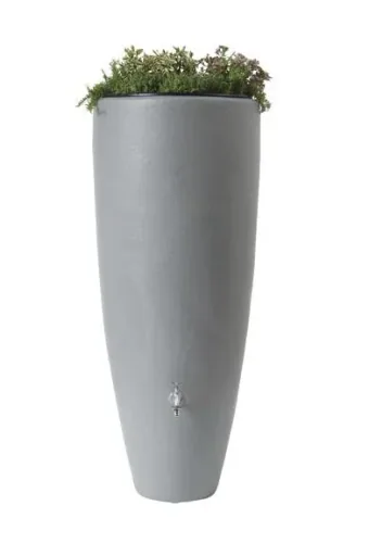 2 in 1 rain barrel, water container, zinc grey, 300 liters
