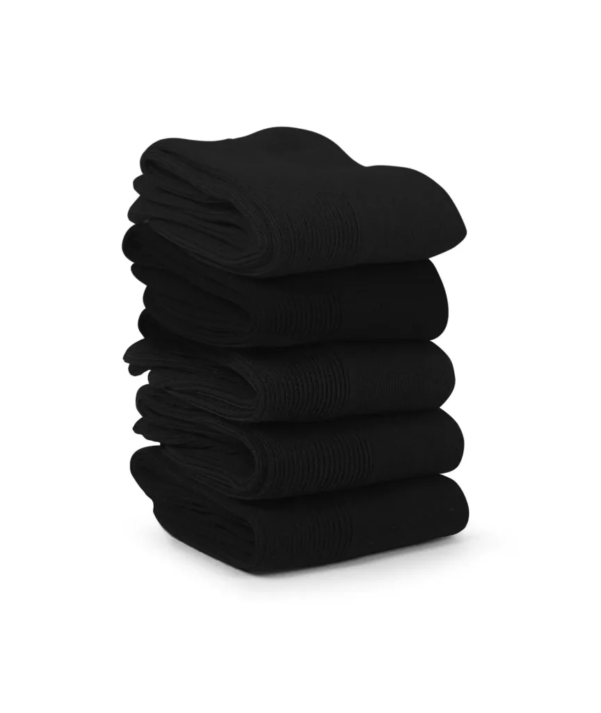 Comfortable socks, black assorted, size 39 - 42, 5 pairs