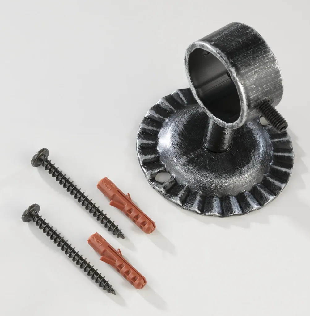 Rope carrier with fastening set, wrought iron