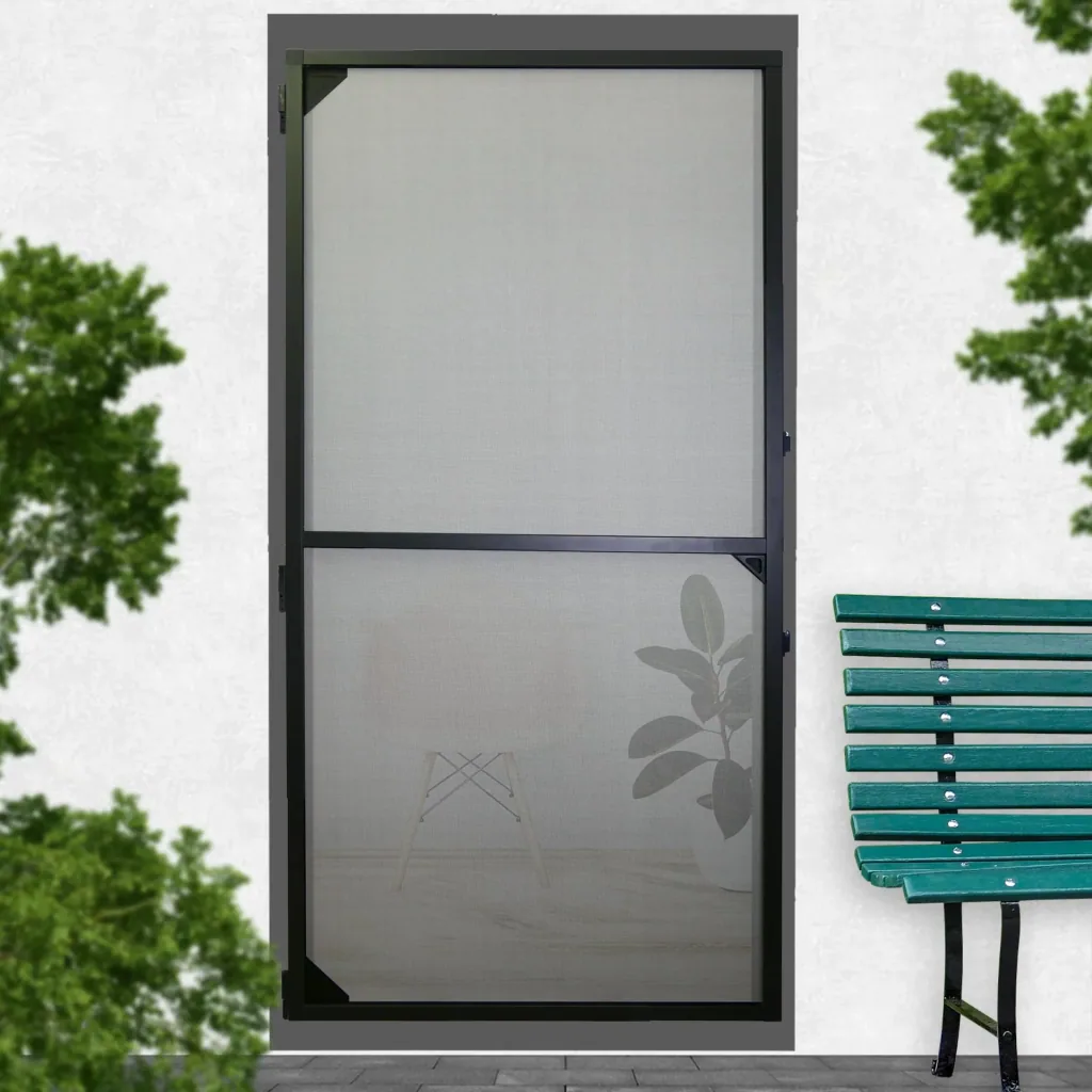 Telescopic insect screen for doors, 100 x 215 cm, anthracite