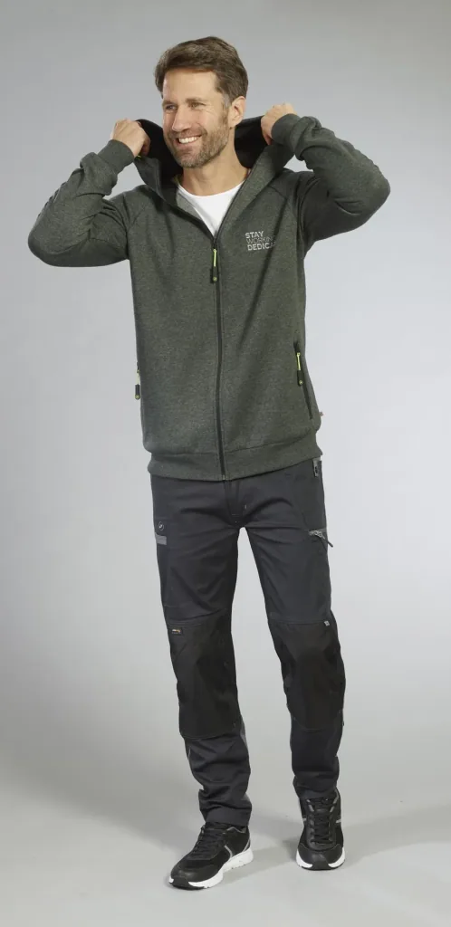 Hooded sweatshirt, green/black, size M
