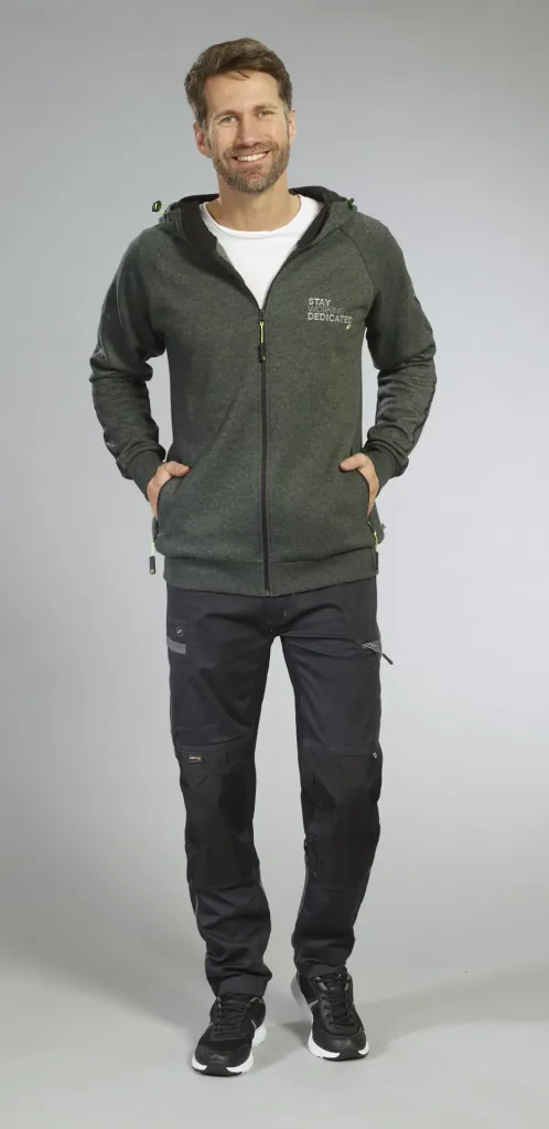 Hooded sweatshirt, green/black, size M