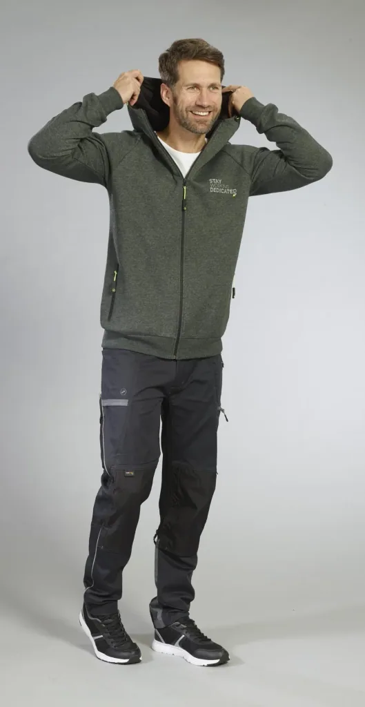 Hooded sweatshirt, green/black, size M