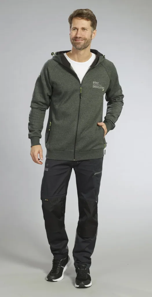 Hooded sweatshirt, green/black, size M