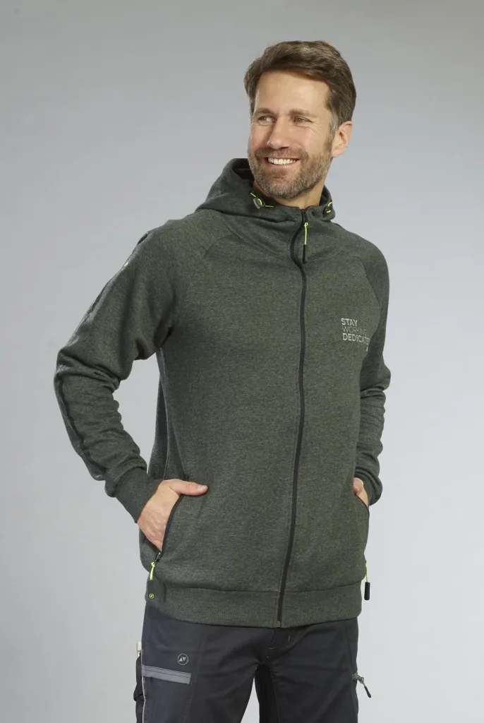 Hooded sweatshirt, green/black, size M
