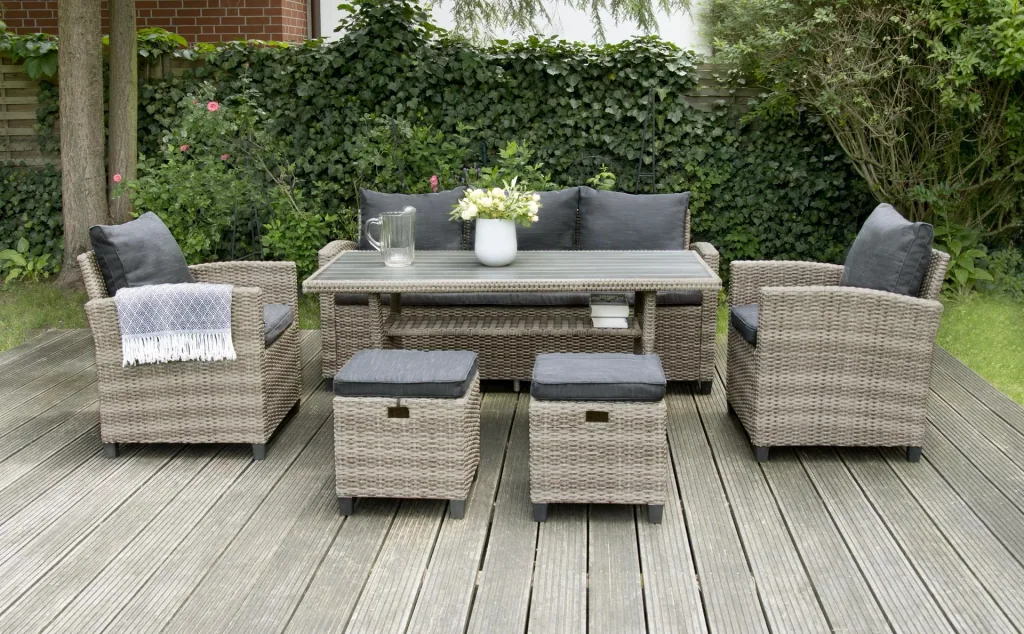 Dining Lounge Madeira II grey with dark cushions