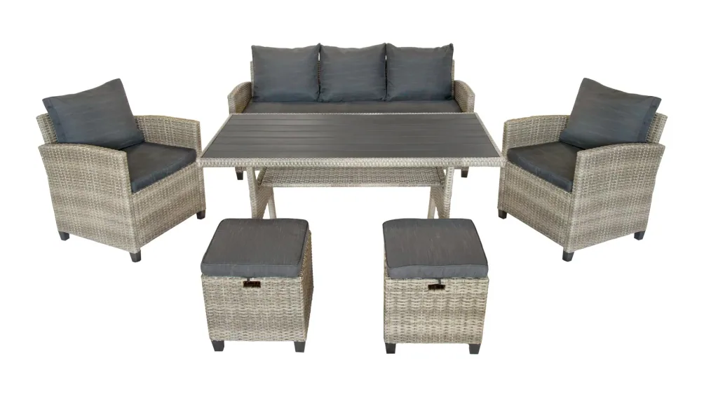 Dining Lounge Madeira II grey with dark cushions