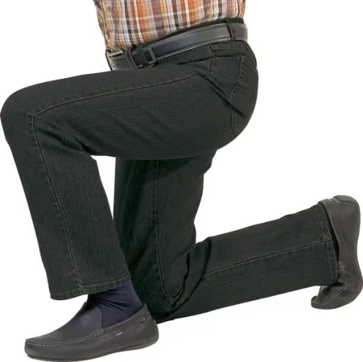 5-pocket stretch jeans, color blue, size 48