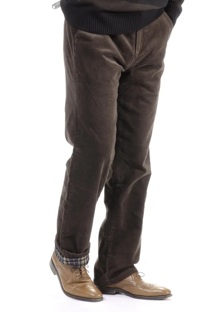 Thermal corduroy trousers, size 30, brown
