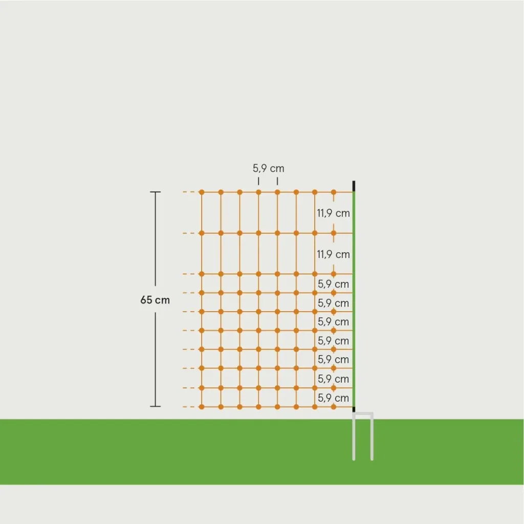 Crop protection 65 cm with double tip, 50 m