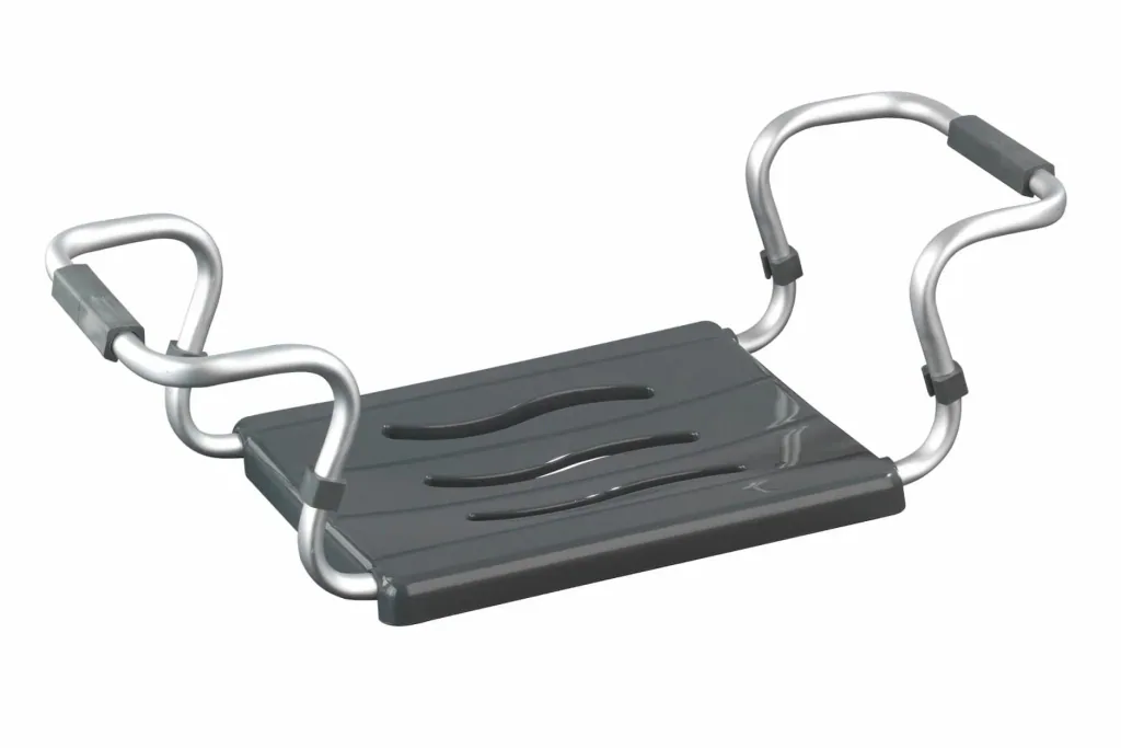 Secura bath seat, silver-anthracite, extendable, 120 kg load capacity