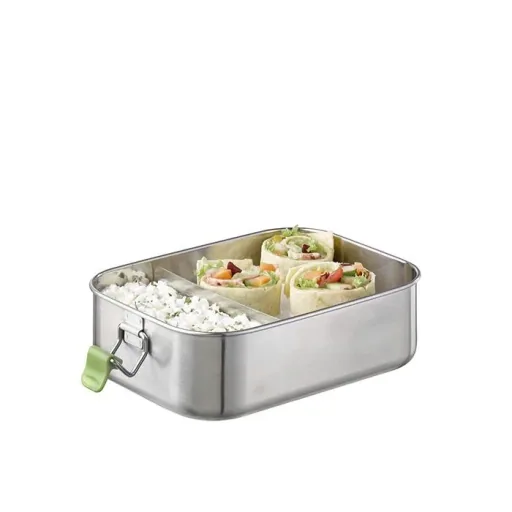 High-quality, durable stainless steel lunch box/lunch box 1.1L including divider / leak-proof food storage container / Bento Box