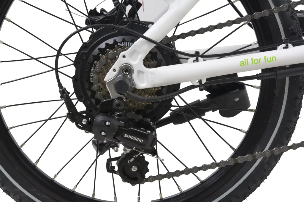 Aluminium E-Bike folding bike 20 inches, frame height 37 cm, 7-speed derailleur, white "City III"