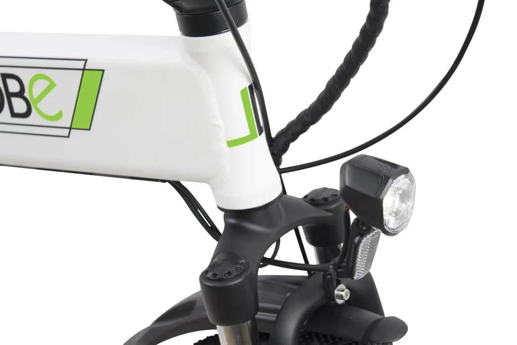 Aluminium E-Bike folding bike 20 inches, frame height 37 cm, 7-speed derailleur, white "City III"