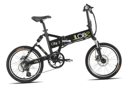 Aluminium E-Bike folding bike 20 inches, frame height 37 cm, 7-speed derailleur, white "City III"