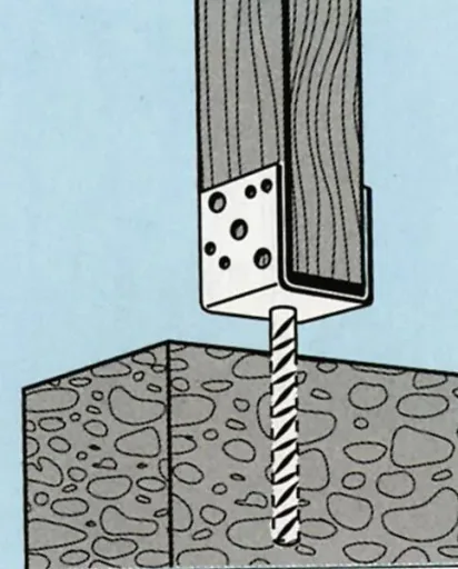 U-shaped post support, fork width 81 mm (80 mm wood = timber dimension)