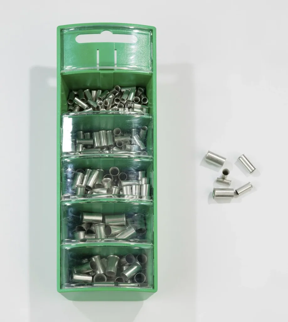 Wire end ferrules assortment in slide box green, 4-16mm², bare tinned