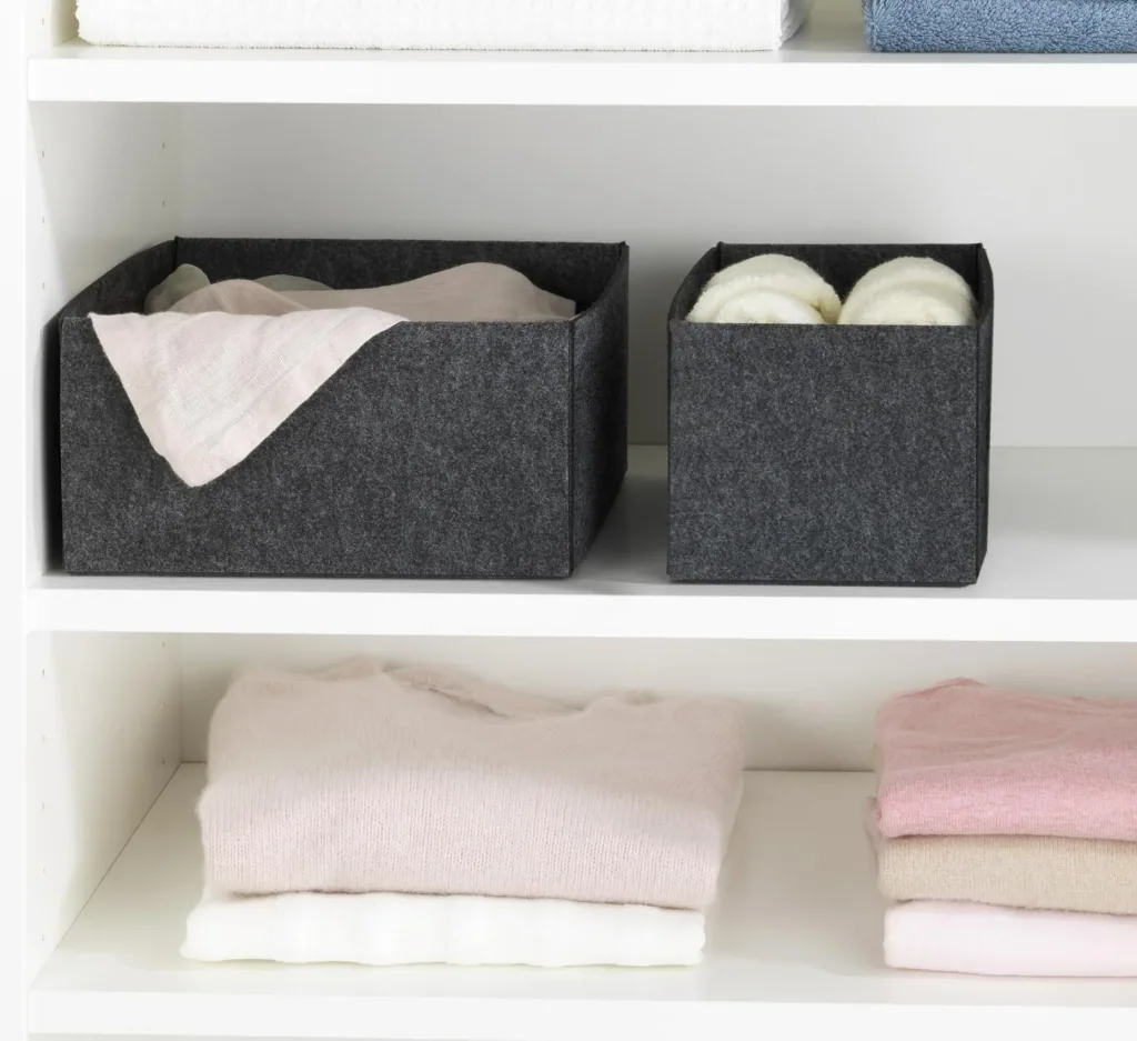 Felt basket, foldable, size S
