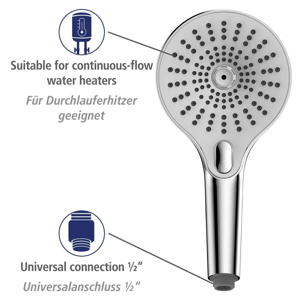 Shower head Ultimate Shower Chrome/White, Ø 13 cm