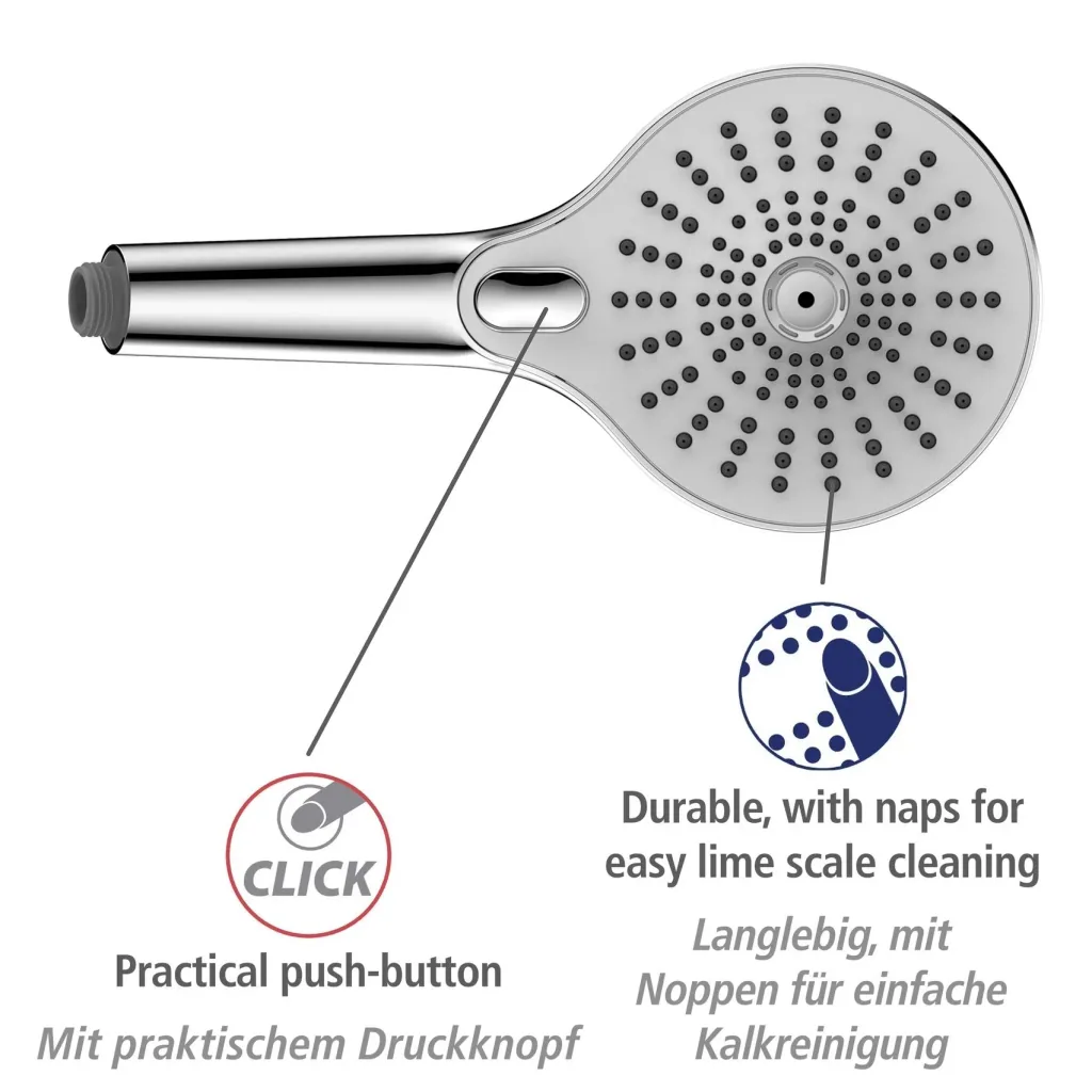Shower head Ultimate Shower Chrome/White, Ø 13 cm
