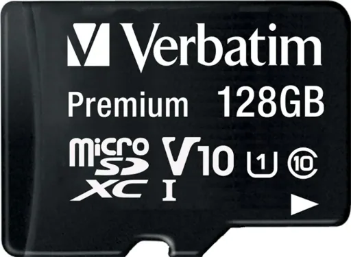 128 GB microSDXC memory card with SD card adapter, Class 10