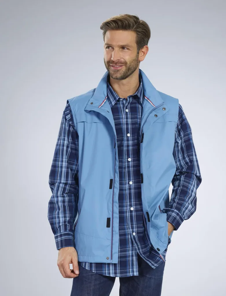 Casual shirt, navy/light blue checked, size 39/40