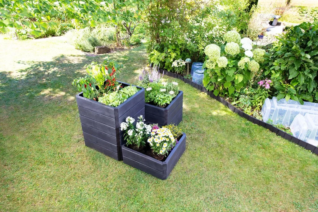 Ergo Quadro S raised bed system anthracite, height: 25 cm, 60 x 60 cm