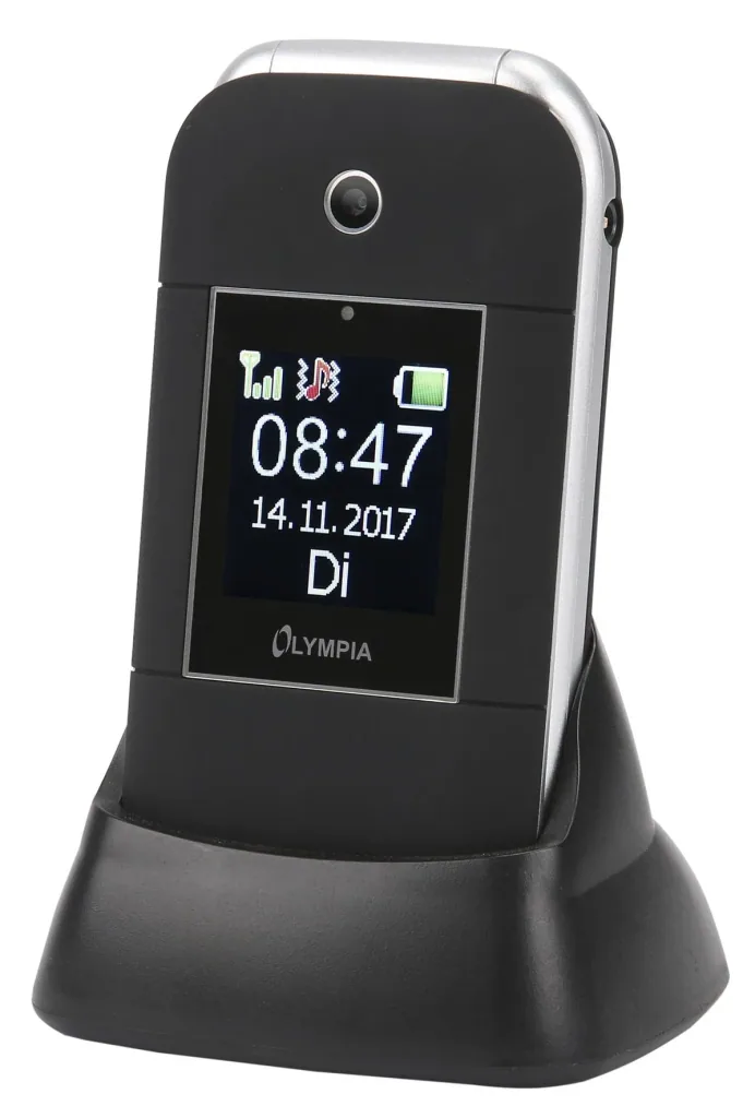 Janus mobile phone with extra-large dial keys and integrated camera with flash