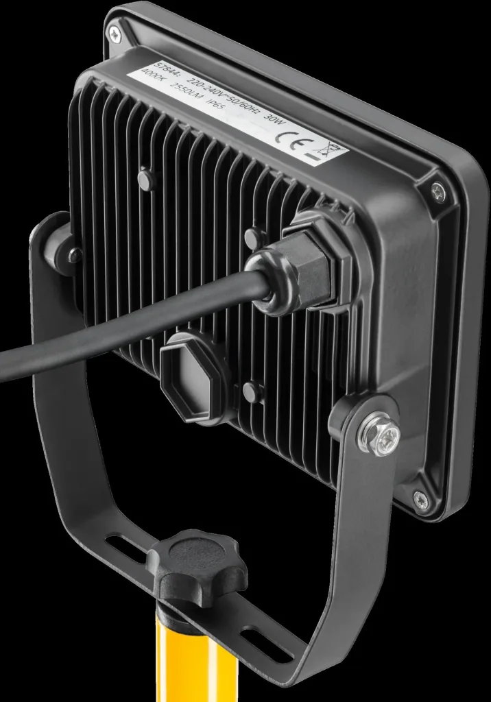 LED construction spotlight with telescopic tripod, various designs