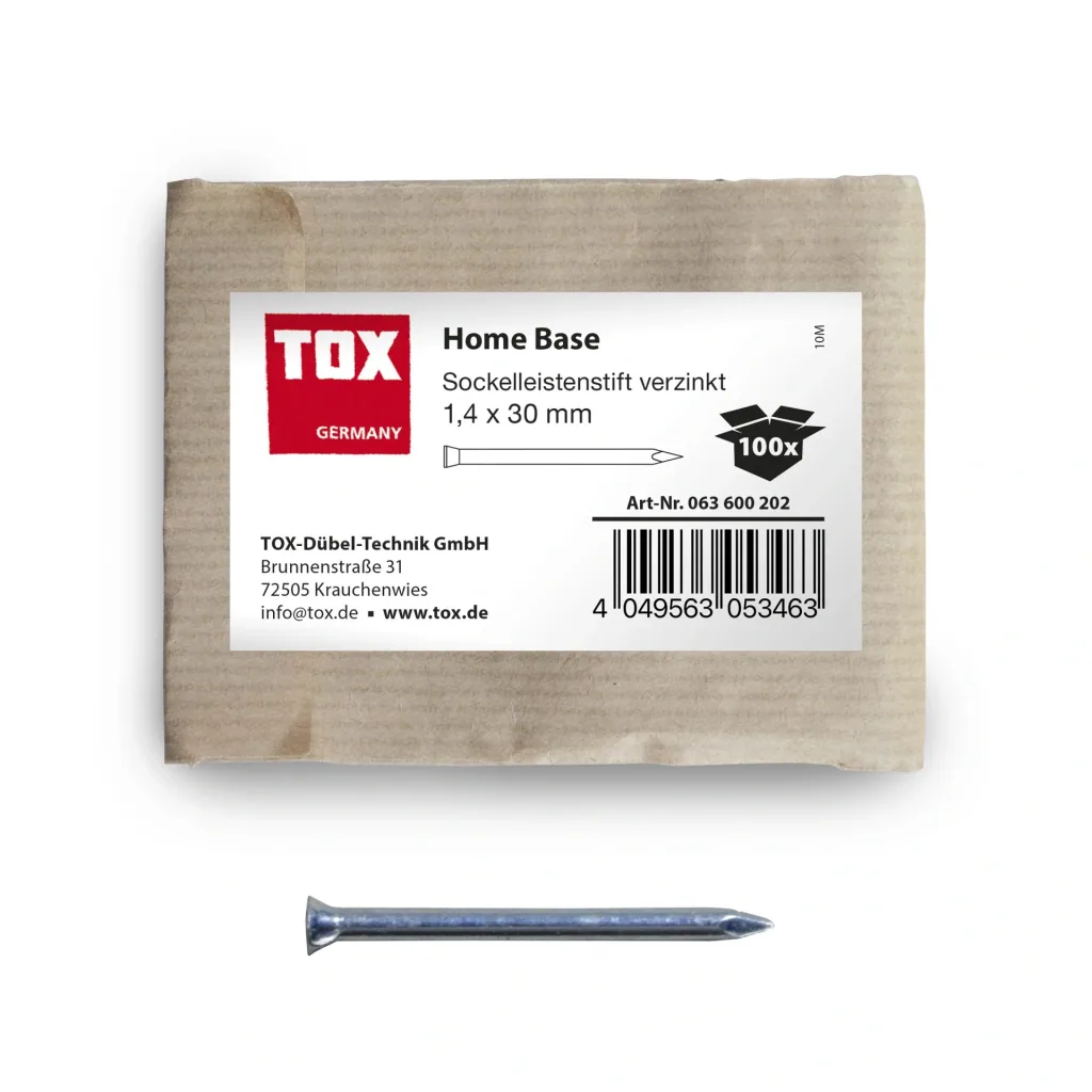 Home Base skirting board pins 1.4 x 30 mm galvanized, 100 pieces