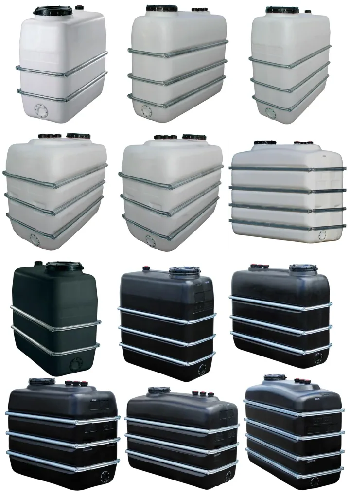 Space-saving tank 2500 L, black