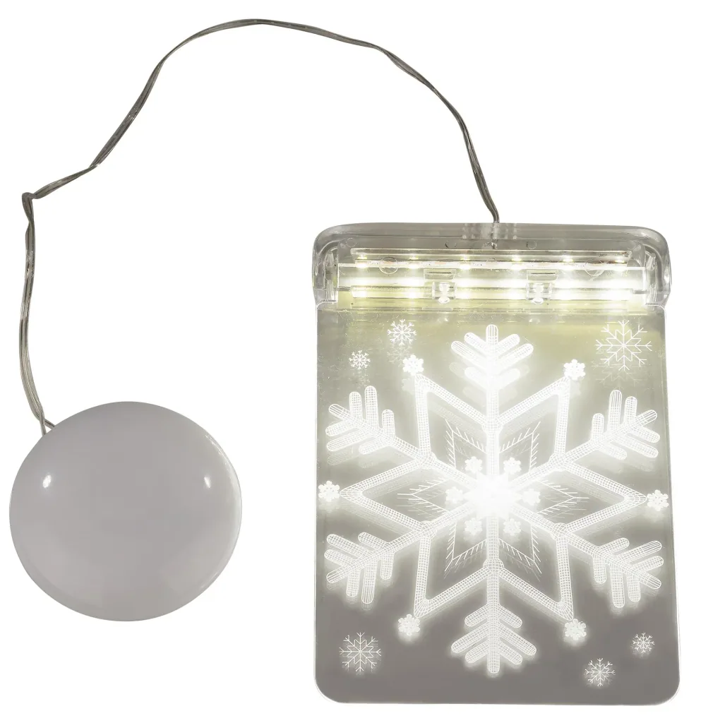 LED window picture snowflake with suction cup