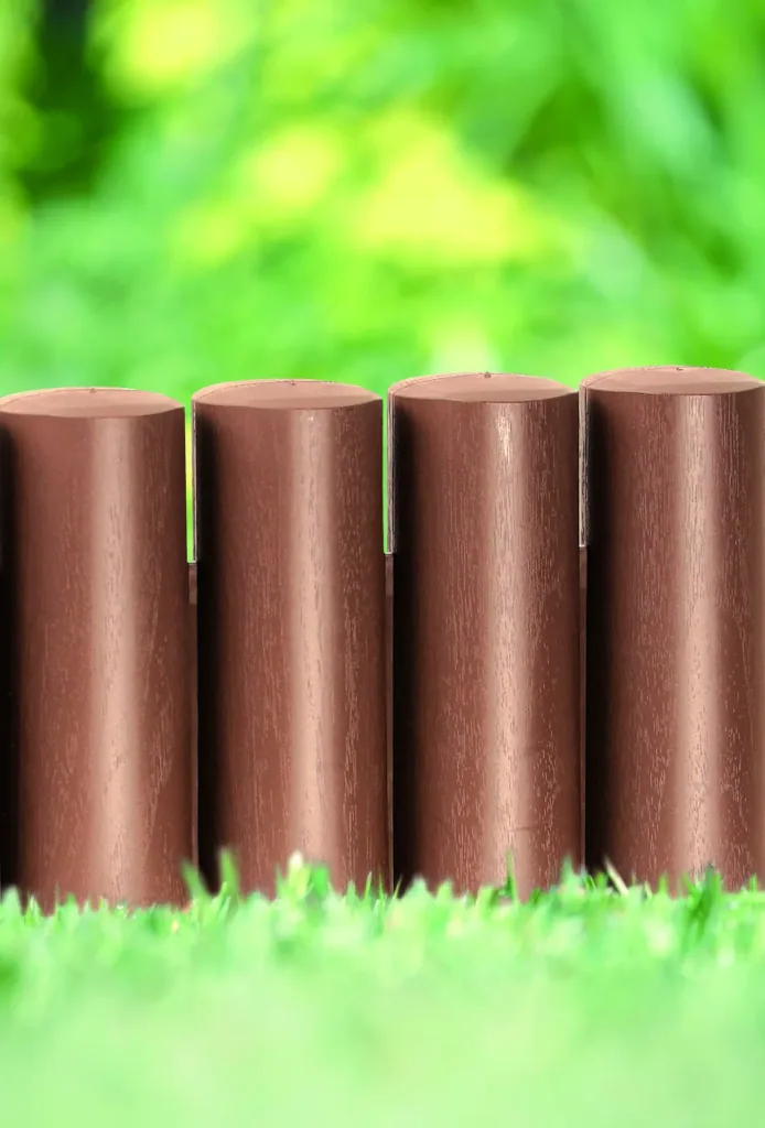 Bed edging PALISADE, brown - 8 pieces - 2.4 m
