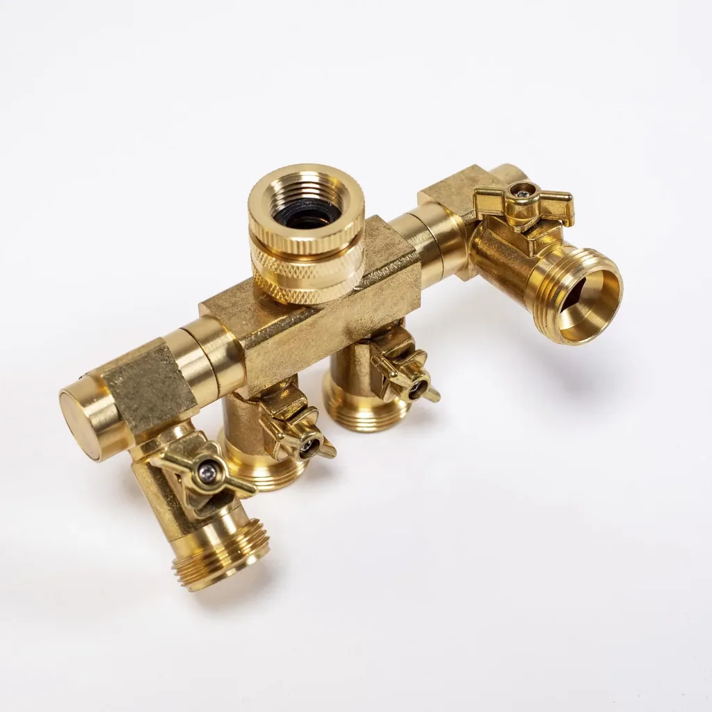 4-way water distributor - 4 taps with 3/4" external thread