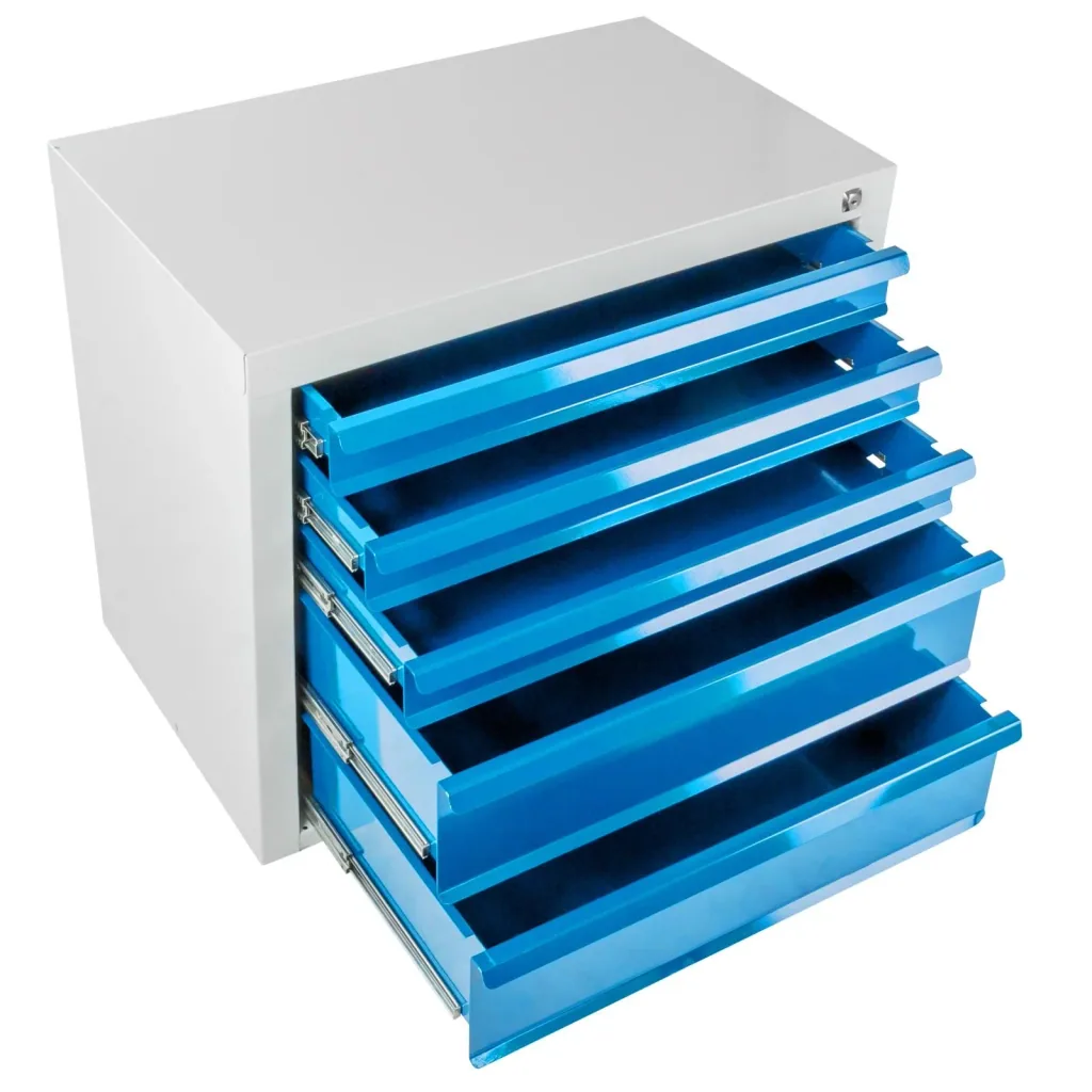 Drawer cabinet / tool cabinet mammut, 5 drawers, RAL7035 / 5012