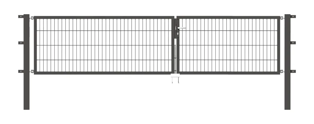 Flexo double gate with accessories, anthracite, width 350 cm, height 160 cm, PF: 80x80 cm
