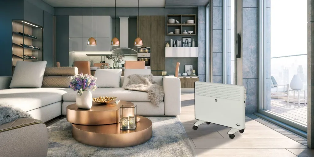 Mobile heating convector, white, 1500 W