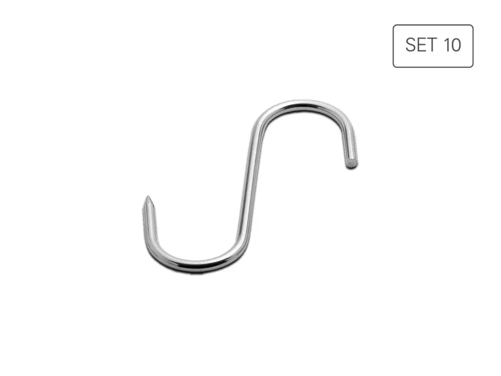 Meat hooks, stainless steel, 8 cm, 10 pieces