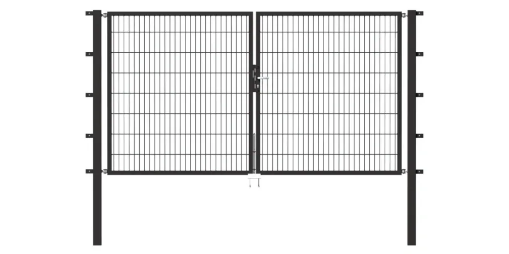Flexo double gate with accessories, anthracite, width 350 cm, height 80 cm, PF: 80x80 cm