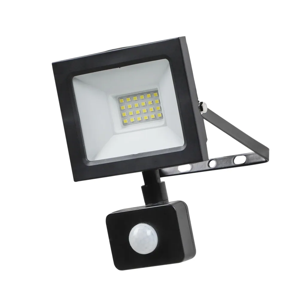 LED outdoor spotlight with motion detector black, 20W - 1500 lumens