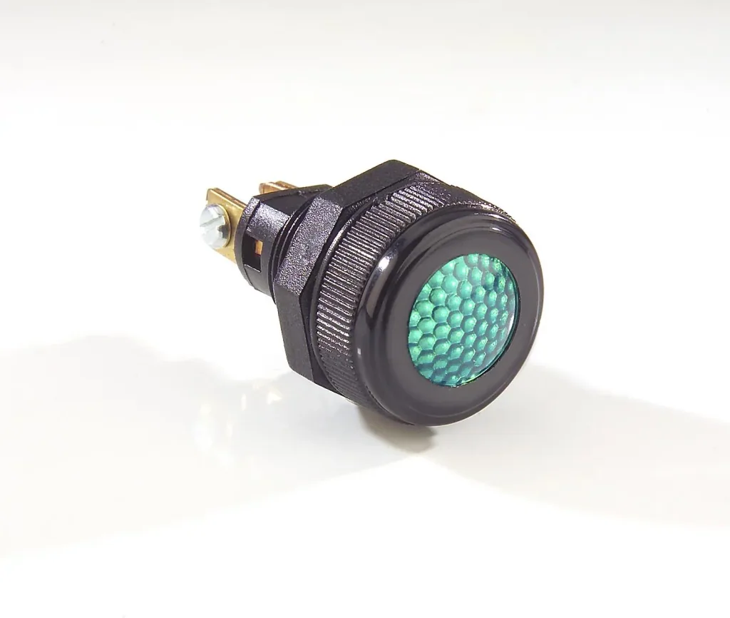 Warning light, green, 12 V/ 24 V - for installation in the dashboard